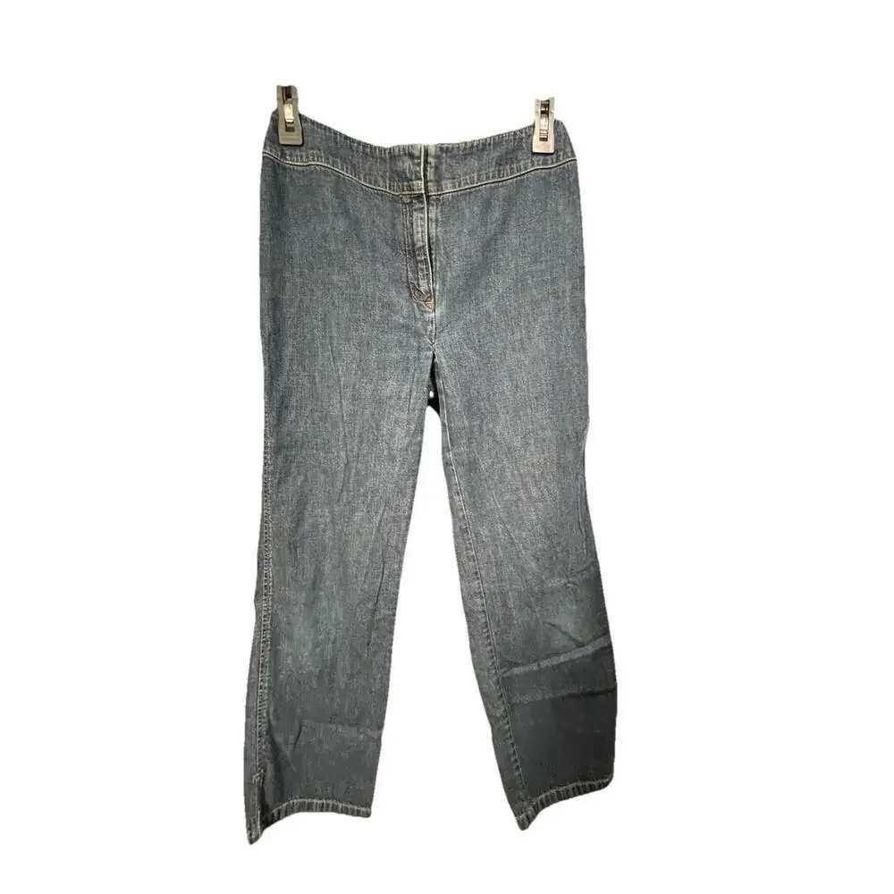 Ann Taylor Jeans Women’s Blue Modern Trouser Denim Wide Leg 6P Polished